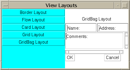 Anchor settings
for OK and Cancel buttons.