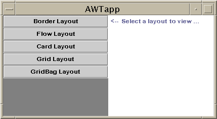 Demonstration GUI
with Swing components.